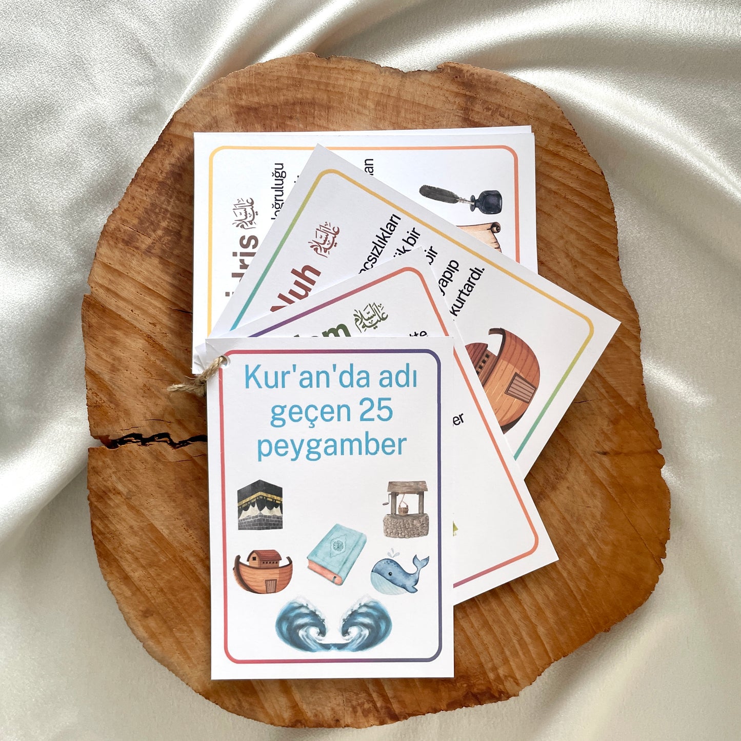 25 kaarten met alle profeten - peygamberler kart - adem den muhammed tüm peygamberler - öğretici islam kartları - leerzaam islam profeten - islamitische kaarten