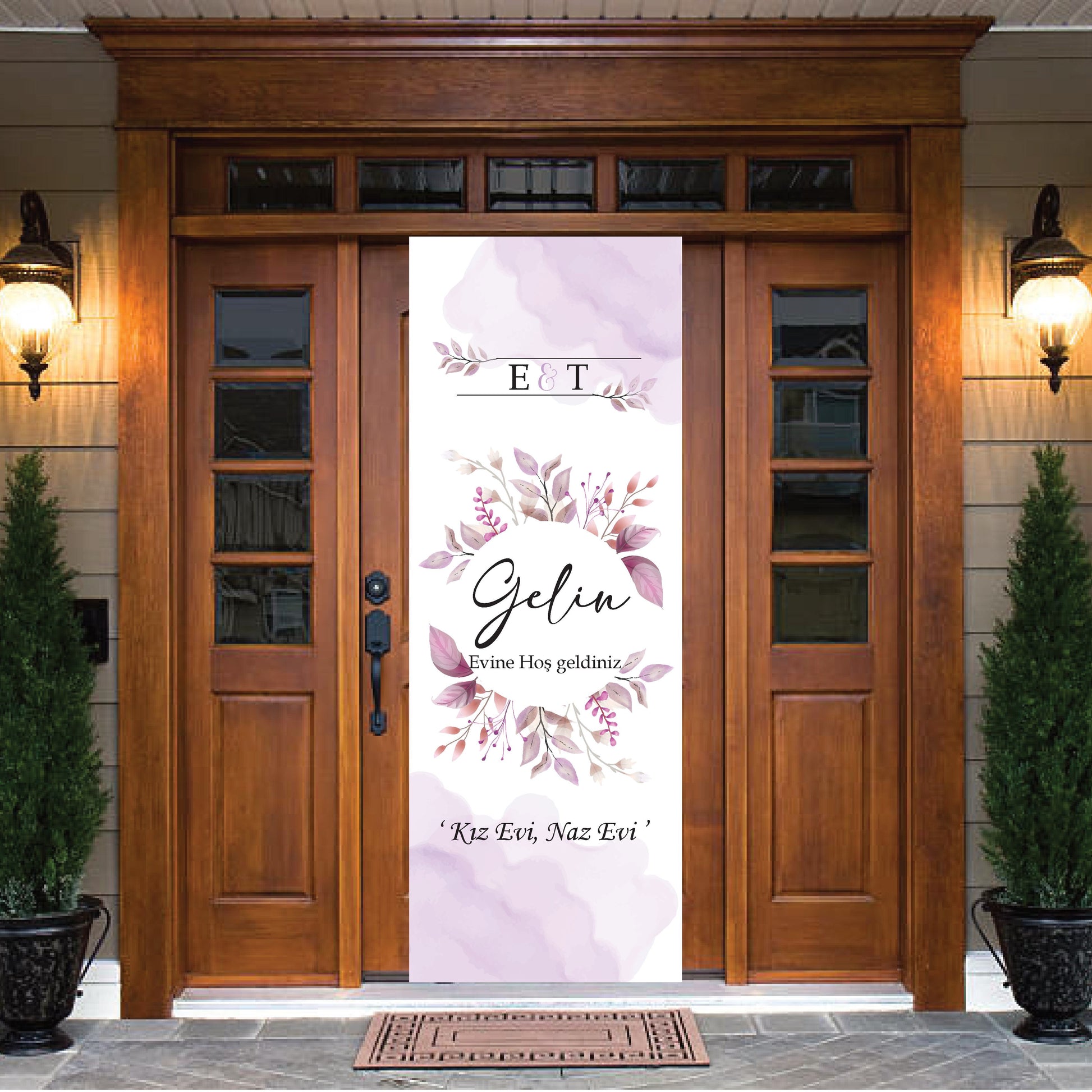 deur decoratie - kapi susu damat ve gelin evi - achtergronddoek - trouw decoratie gepersonaliseerd