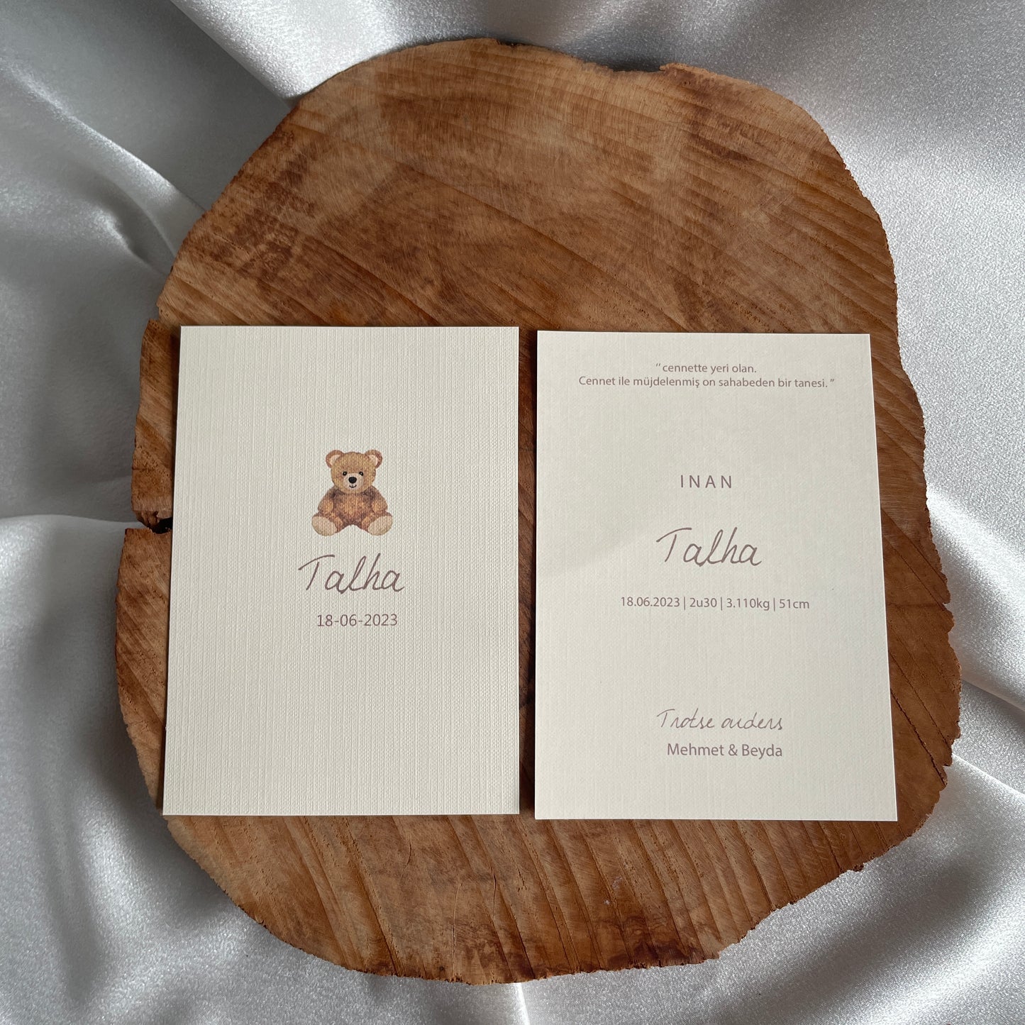 Geboorte kaart - dogum karti - kraam cadeau - zwangerschap kaart - baby kaart - uitnodigingskaart - tafelkaart - gepersonaliseerde baby kaart