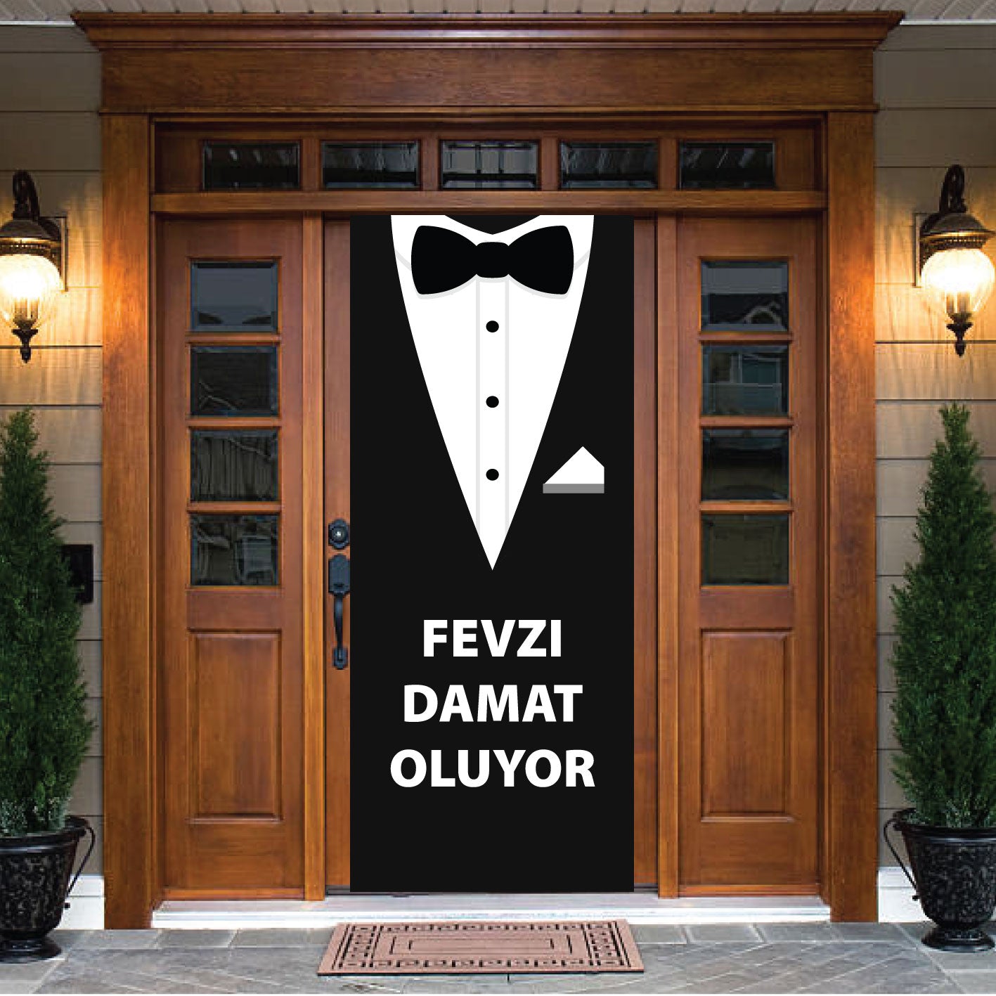 deur decoratie - kapi susu damat ve gelin evi - achtergronddoek - trouw decoratie gepersonaliseerd