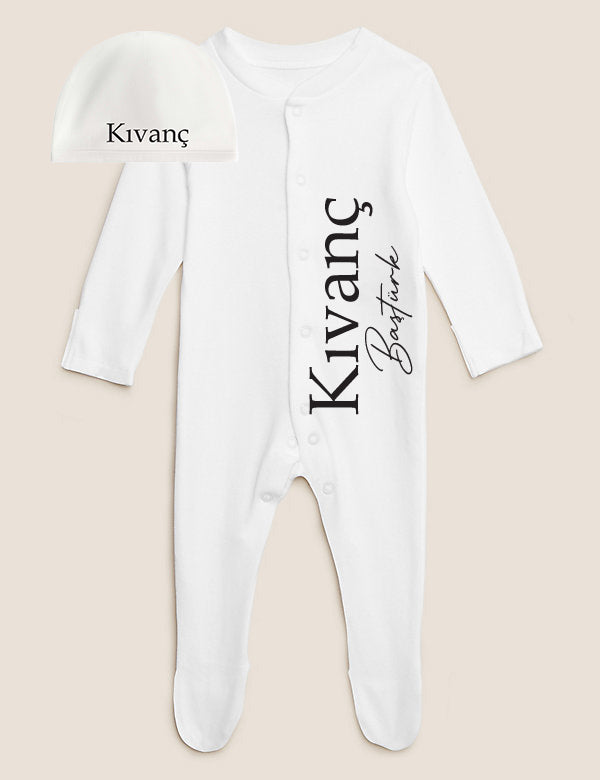 Baby slaappak - babypyjama - voetbalteam pakje - beek zibin takimi - galatasaray - fenerbahce - besiktas - trabzonspor - baby muts - set newborn - gepersonaliseerde baby set