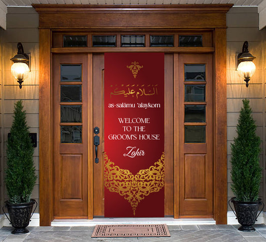 deur decoratie - kapi susu damat ve gelin evi - achtergronddoek - trouw decoratie gepersonaliseerd - gelin kapi susu - bride deur bridegom deco