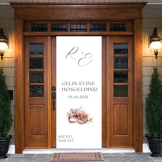 deur decoratie - kapi susu damat ve gelin evi - achtergronddoek - trouw decoratie gepersonaliseerd