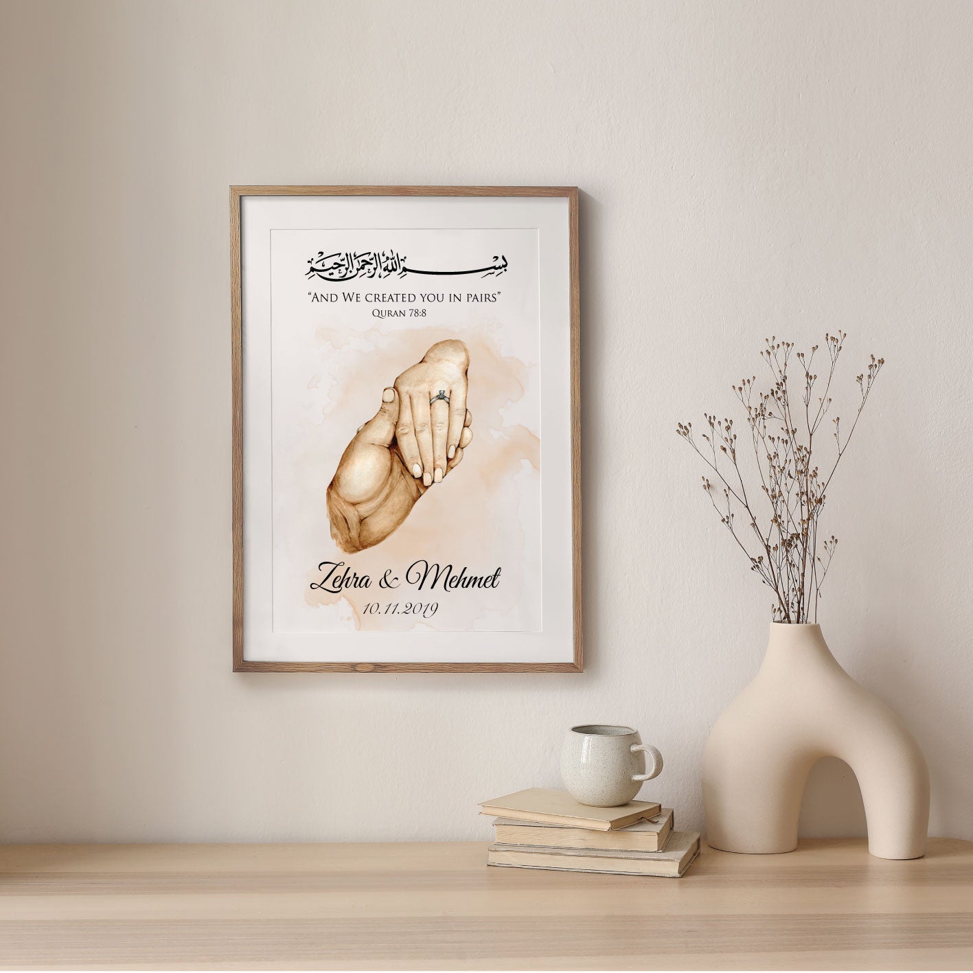 Gepersonaliseerde poster met handjes - new born cadeau - familie poster - kraam cadeau - ouders met kinder handjes - baby habdjes met hun ouders - new born cadeau - pasgeboren baby kado - familie met baby handjes -