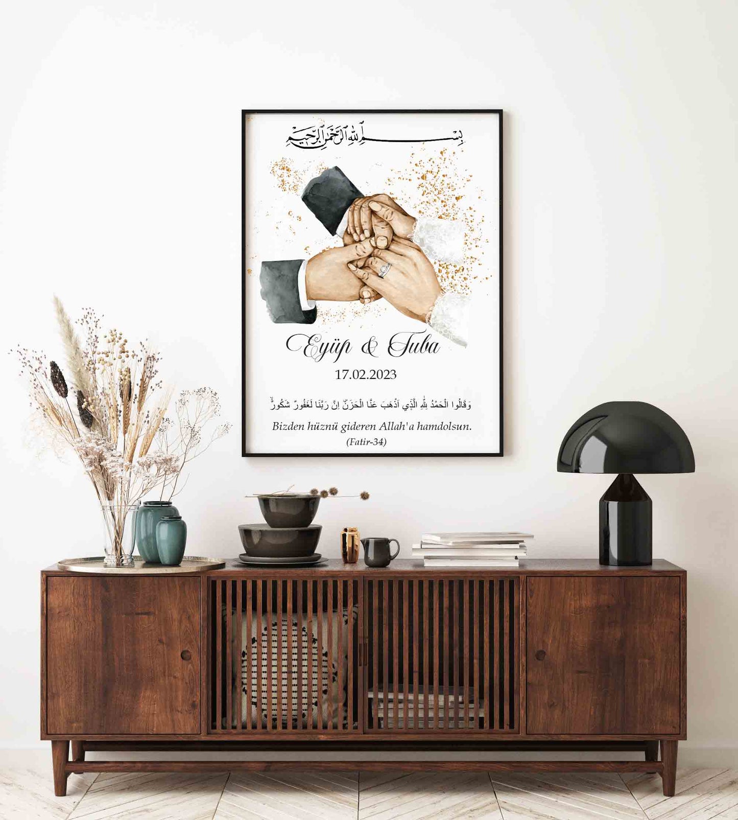 Gepersonaliseerde poster met handjes - new born cadeau - familie poster