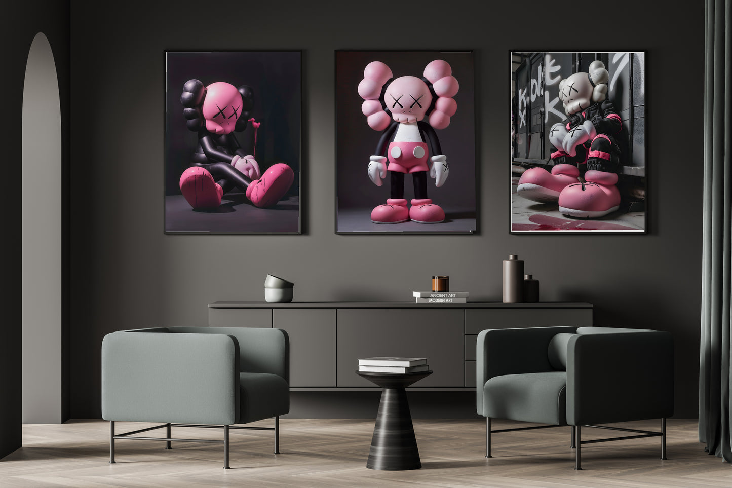 Kaws wallart - streetart - Kaws wallpaper - Graffiti design - streetart poster - canvas cool poster