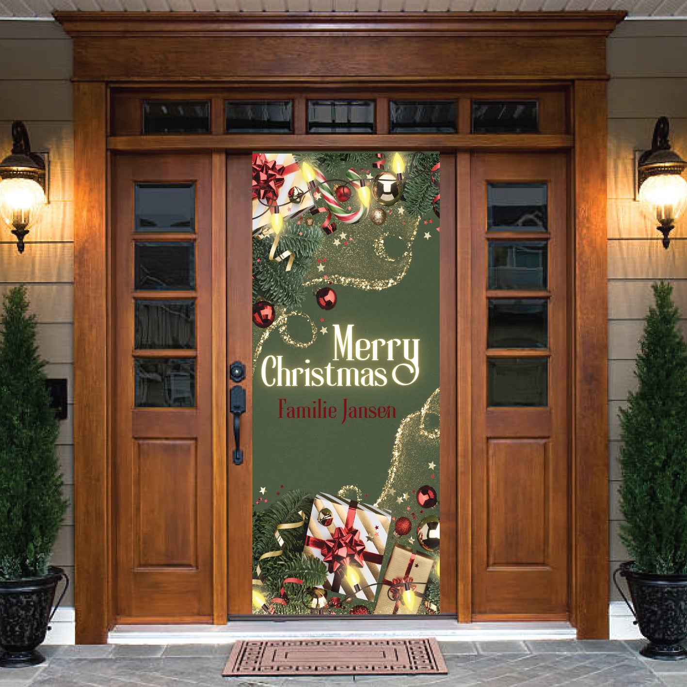 Merry Christmas deurdecoratie - Kerstposter voordeur - Feestelijke kerstdecoratie deur - Kerst deurposter buiten - Kerstmis deur hanger - Kerst deur versiering - Buiten kerstdecoratie voordeur - Merry Christmas poster - Kerst deur decoratie idee - Vrolijk kerstmis deurposter