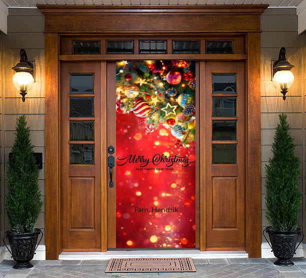 Merry Christmas deurdecoratie - Kerstposter voordeur - Feestelijke kerstdecoratie deur - Kerst deurposter buiten - Kerstmis deur hanger - Kerst deur versiering - Buiten kerstdecoratie voordeur - Merry Christmas poster - Kerst deur decoratie idee - Vrolijk kerstmis deurposter