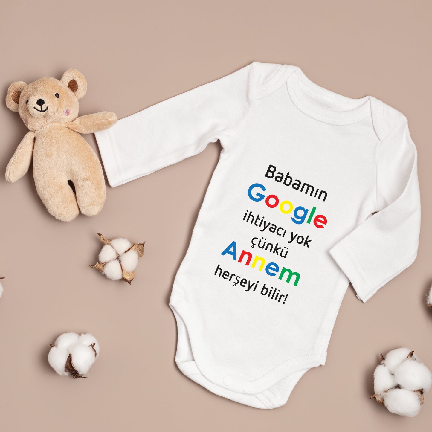 Baby romper - romper met foto/tekst naar keuze - gepersonaliseerde rompers - bebek zibin teyze - google her seyi bilir