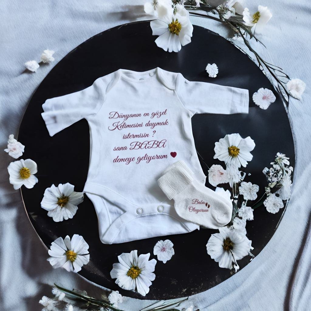 Gepersonaliseerde baby romper - baby sokken - set romper en sok - bebek zibin ve corap
