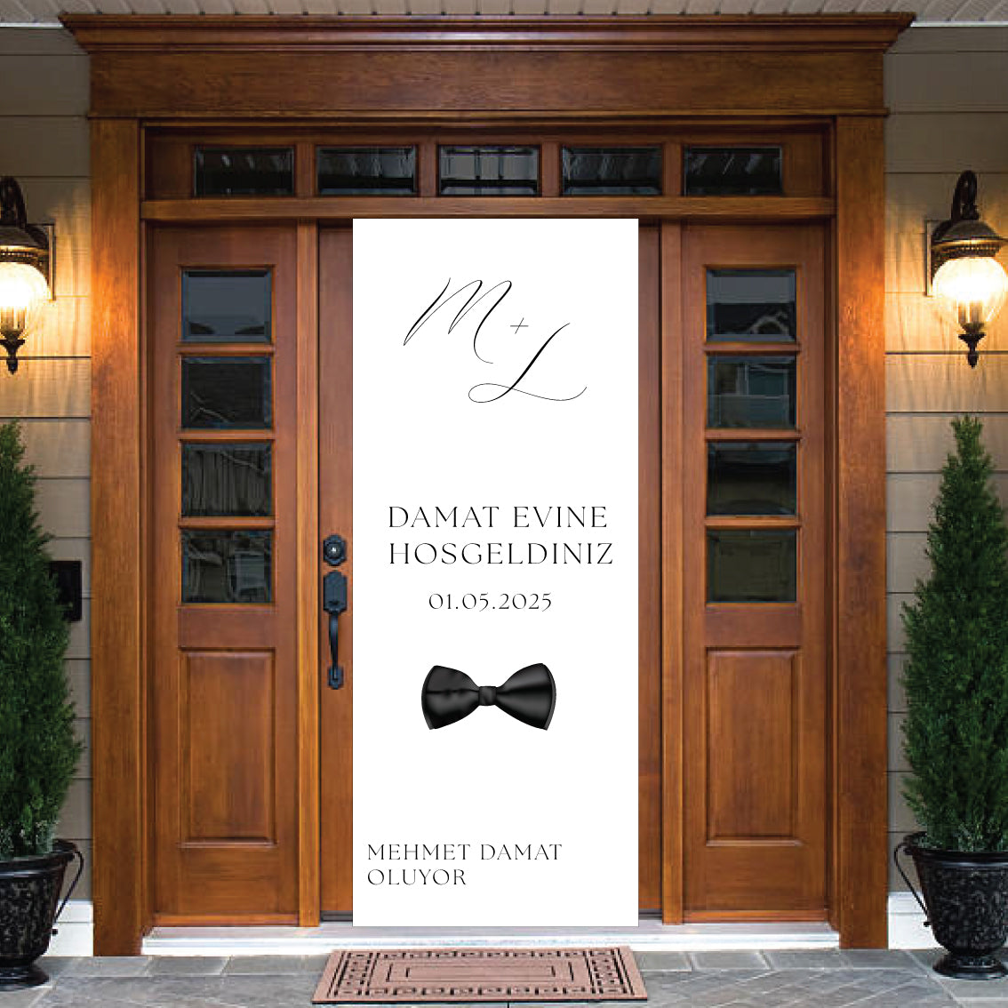 deur decoratie - kapi susu damat ve gelin evi - achtergronddoek - trouw decoratie gepersonaliseerd