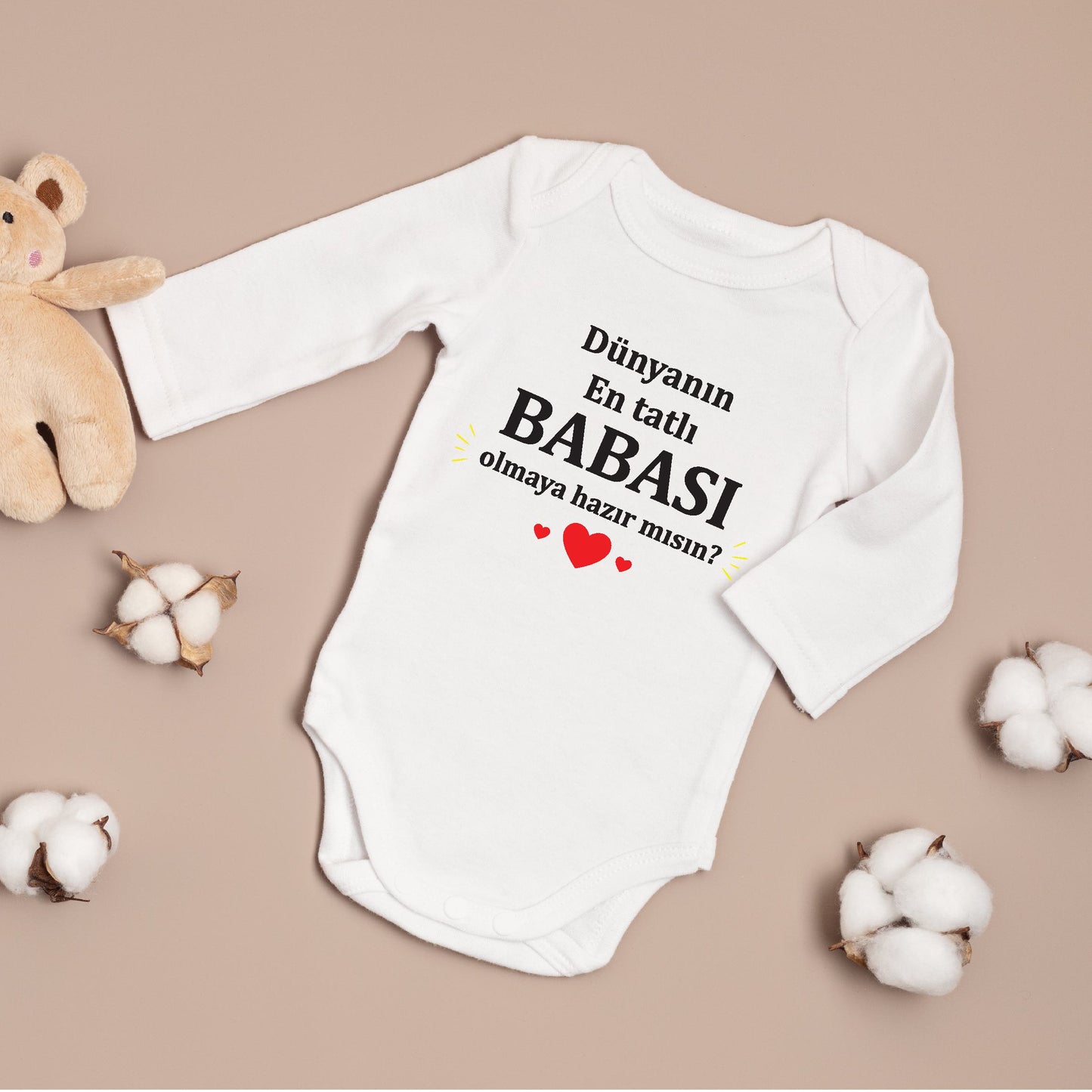 baba zibin - baba oluyorsun baskili zibin - romper met tekst - bedrukte rompers - baskili zibin - supriz bebek hediye - kraam cadeau - geboorte cadeau - vader kado