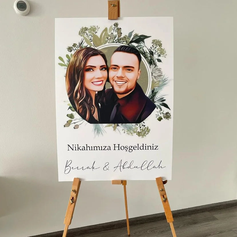 welkomstbord bruiloft - evenement bord - gepersonaliseerde welkomst bord - transparant - bruiloftsbord - kina dugun pankart