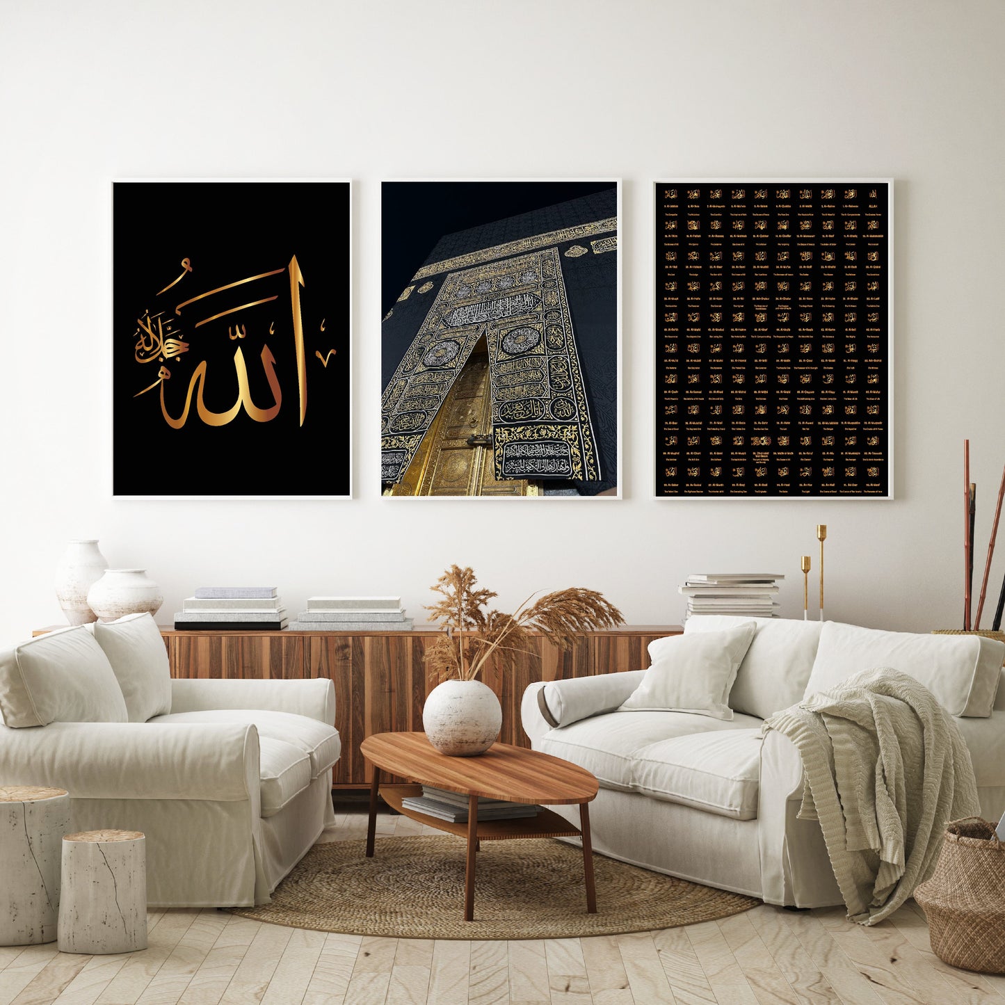 islamitische posters set van 3 - allah - muhammed -ayat el kursu - woondecoratie - islam wall art - islamic art - islamitische kunst - duvar poster - muslim art - gepersonaliseerde posters- islam Calligraphy