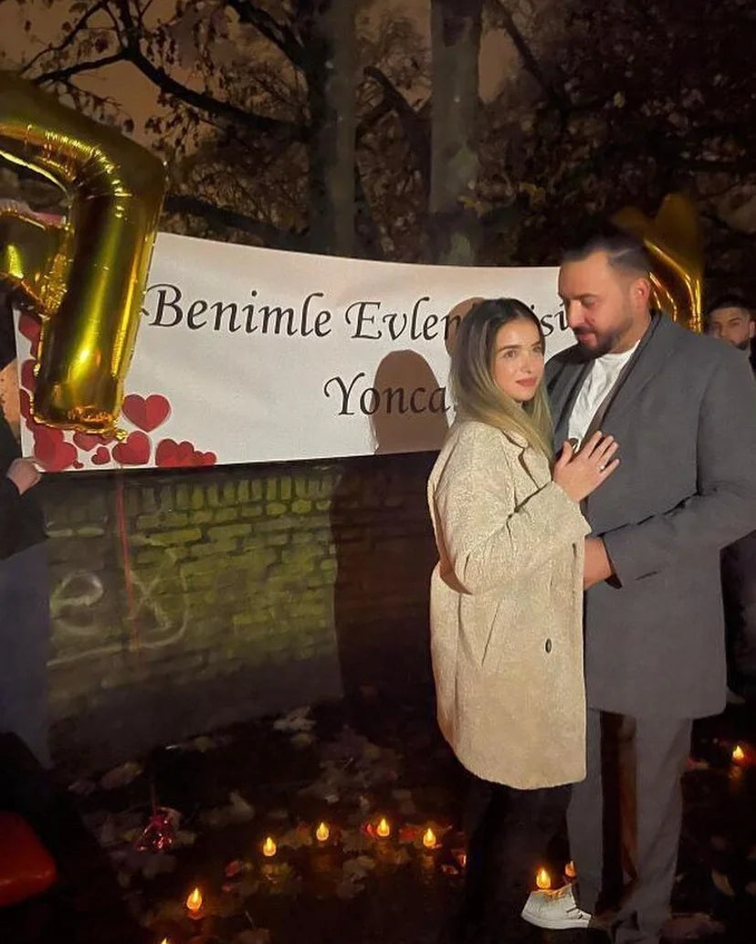 Huwelijksaanzoek doek - achtergronddoek - verlovingsdoek - kiz isteme pano - evlilik teklifi