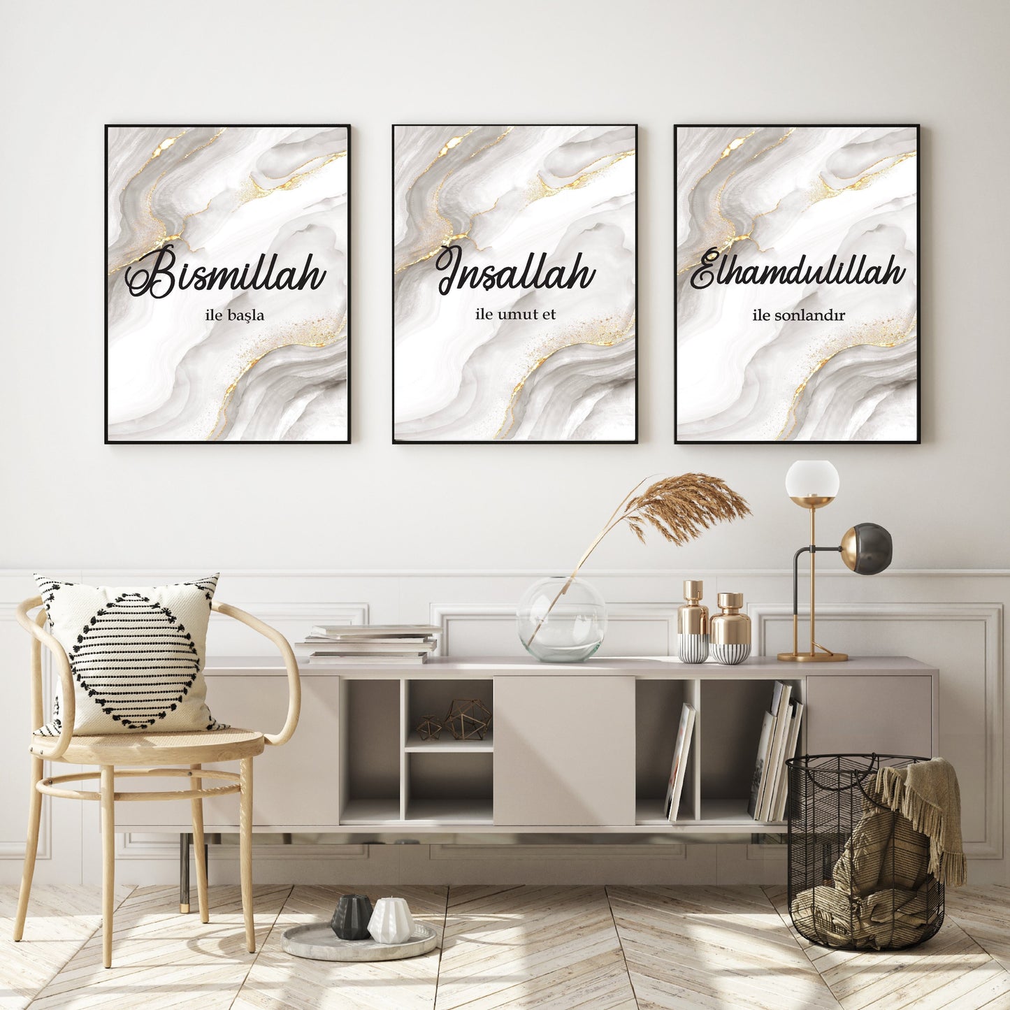 islamitische posters set van 3 - allah - muhammed -ayat el kursu - woondecoratie - islam wall art - islamic art - islamitische kunst - duvar poster - muslim art - gepersonaliseerde posters- islam Calligraphy