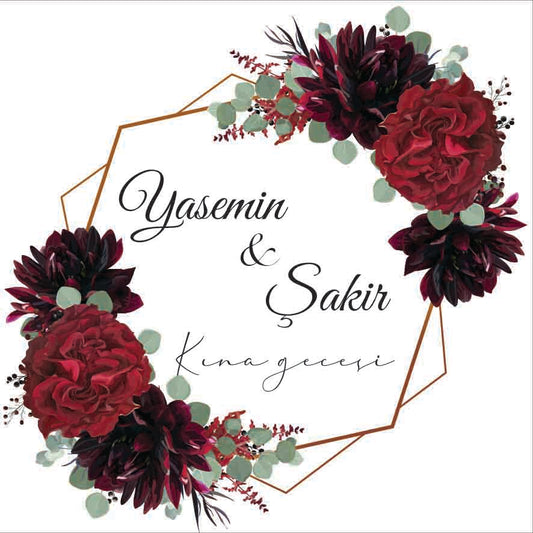 Dansvloer met tekst - vloerdoek - zaalversiering - wedding dance floor - dugun dans pisti - eglence - vinyl sticker - gepersonaliseerde kleed - kina - verloving