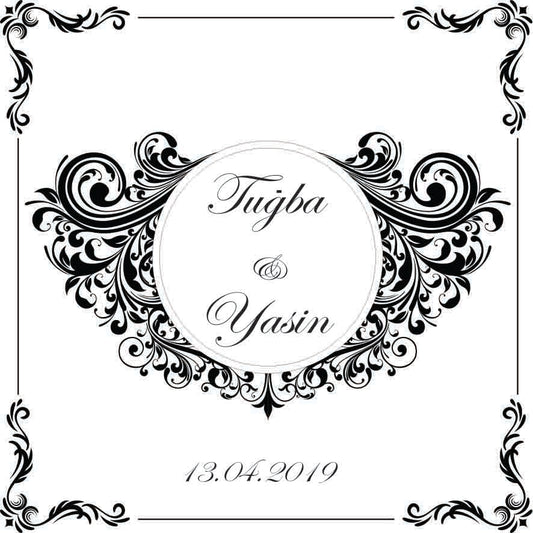 Dansvloer met tekst - vloerdoek - zaalversiering - wedding dance floor - dugun dans pisti - eglence - vinyl sticker - gepersonaliseerde kleed - kina - verloving