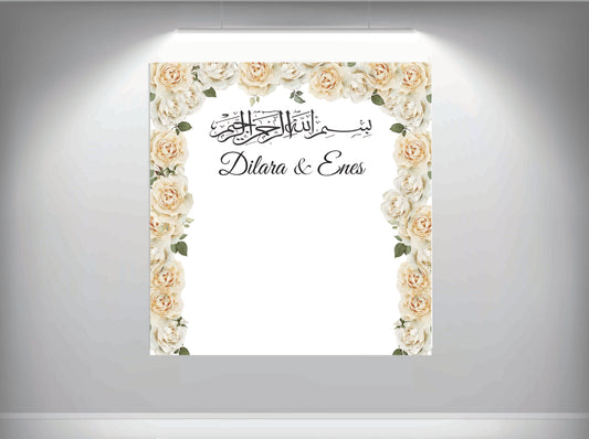 Achtergronddoek - gender party - verjaardag - verloving - bruiloft - huwelijksaanzoek - evenementdoek - banner -spandoek - gepersonaliseerde doek