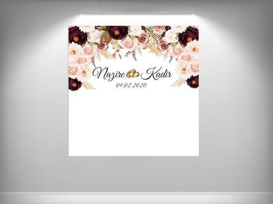 Achtergronddoek - gender party - verjaardag - verloving - bruiloft - huwelijksaanzoek - evenementdoek - banner - spandoek - gepersonaliseerde doek