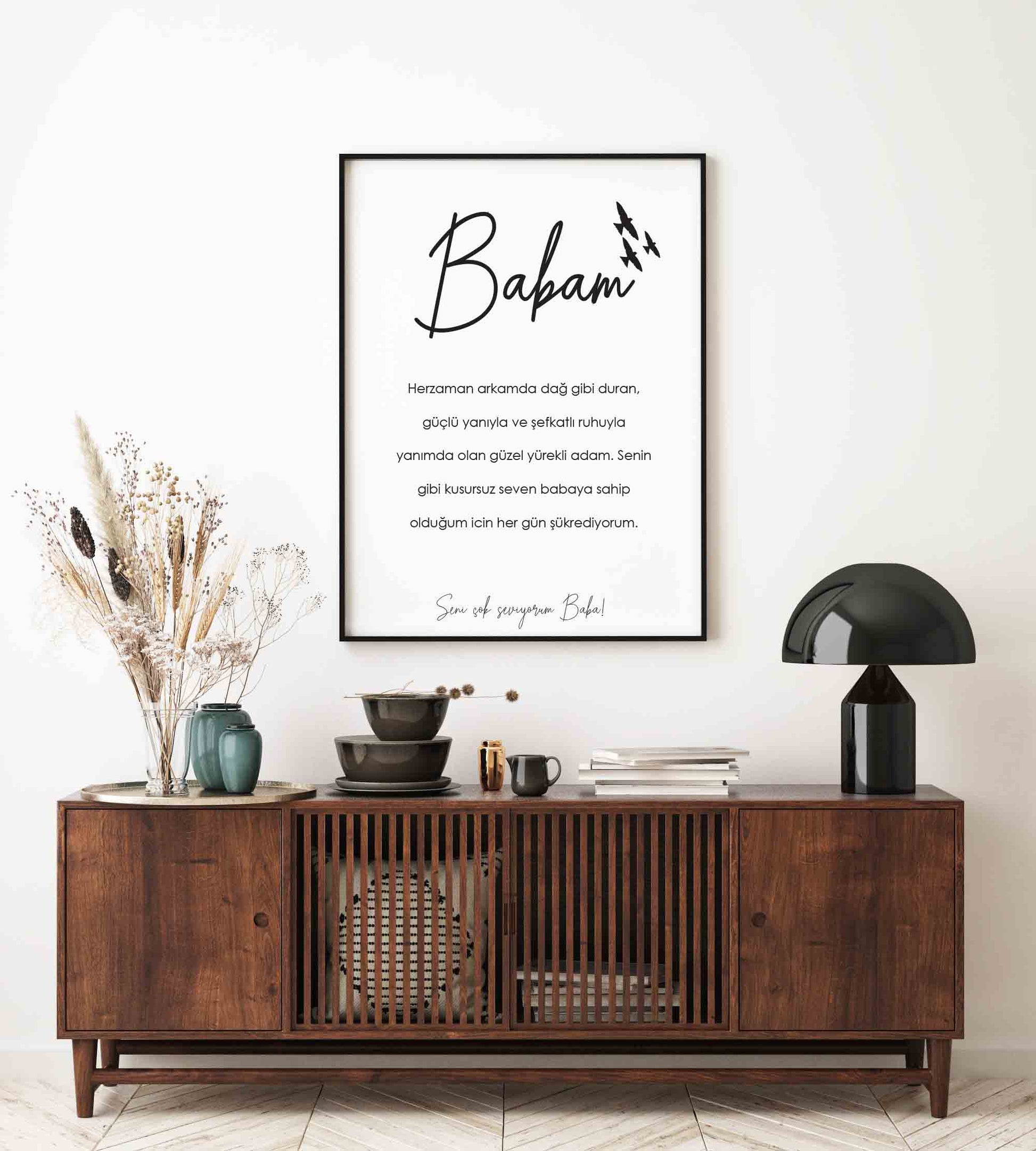 Babam sevgili - en iyi ben babam - baba poster - vader liefde - vaderdag cadeau