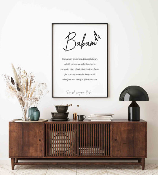 Babam sevgili - en iyi ben babam - baba poster - vader liefde - vaderdag cadeau