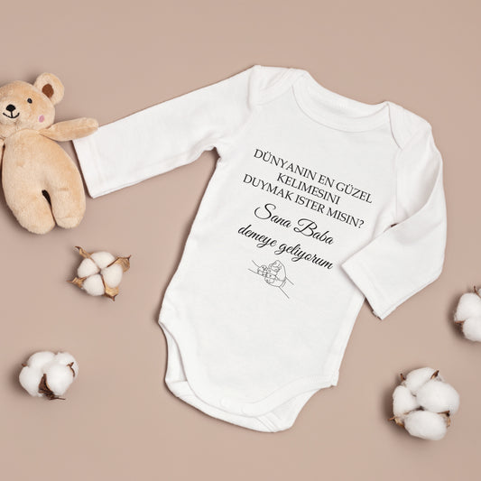 baba zibin - baba oluyorsun baskili zibin - romper met tekst - bedrukte rompers - baskili zibin - supriz bebek hediye - kraam cadeau - geboorte cadeau - vader kado