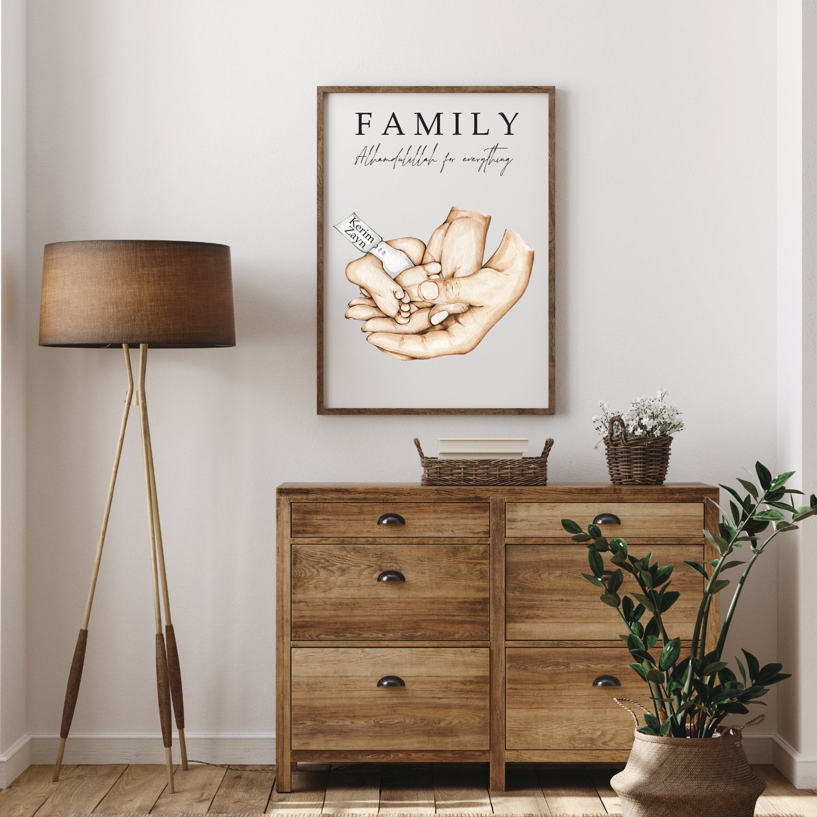 Gepersonaliseerde poster met handjes - new born cadeau - familie poster - kraam cadeau - ouders met kinder handjes - baby habdjes met hun ouders - new born cadeau - pasgeboren baby kado - familie met baby handjes -