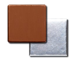 Losse Napolitains Chocolades met eigen foto/tekst - gepersonalisserd chocolade - vierkant choco - gouden folie chocolade 