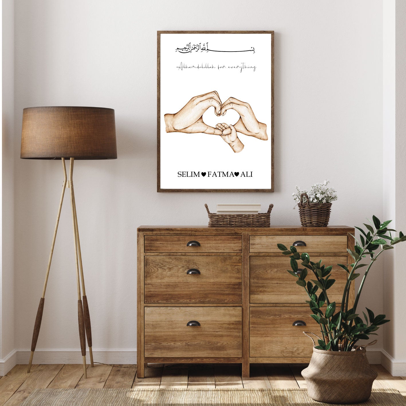 Gepersonaliseerde poster met handjes - new born cadeau - familie poster - kraam cadeau - ouders met kinder handjes - baby habdjes met hun ouders - new born cadeau - pasgeboren baby kado - familie met baby handjes -