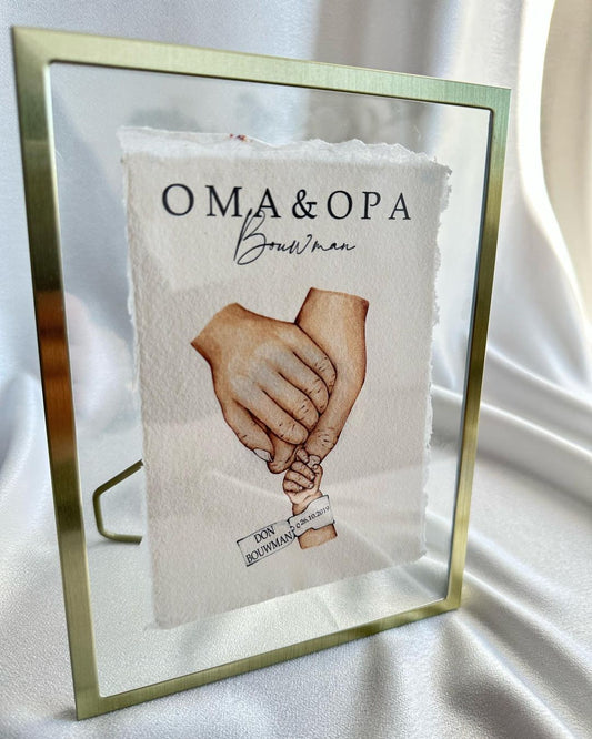 Gouden fotolijst met foto/tekt voor je geliefde - foto frame gepersonaliseerd - anne cerceve - hediye - kraam cadeau