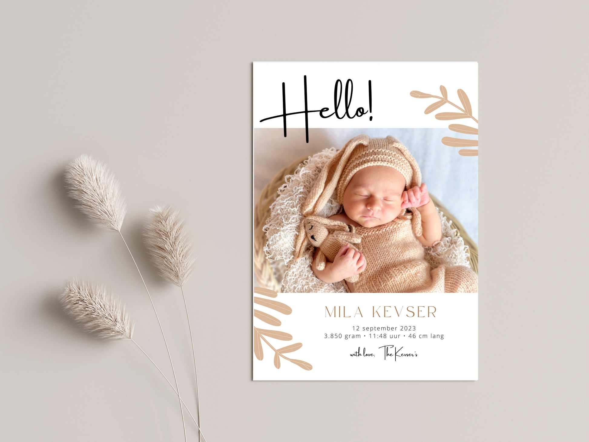 Geboorte kaart - dogum karti - kraam cadeau - zwangerschap kaart - baby kaart - uitnodigingskaart - tafelkaart - gepersonaliseerde baby kaart