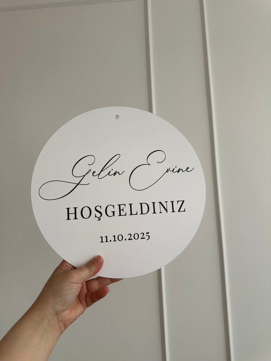 gelin evi susu, welkom bord trouwfeest, nisan dugun, verloving, trouwen, feest, gepersonaliseerde bord voor trouwen