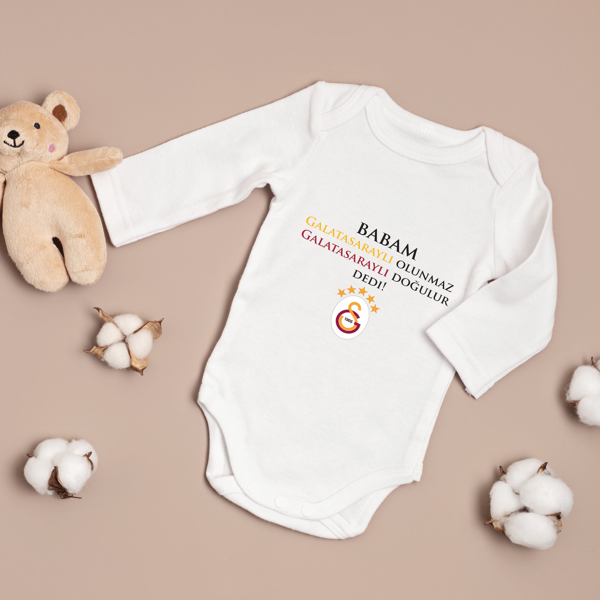 Baby romper met tekst/ foto - gepersonaliseerd romper - zibin - galatasaray - fenerbahce - takimlar forma zibin - mizah zibinlar