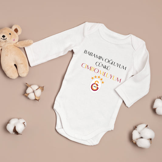 Baby romper met tekst/ foto - gepersonaliseerd romper - zibin - galatasaray - fenerbahce - takimlar forma zibin - mizah zibinlar