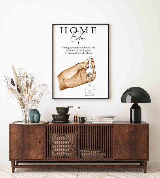Gepersonaliseerde poster met handjes - new born cadeau - familie poster - home - yeni evin hayirli olsun