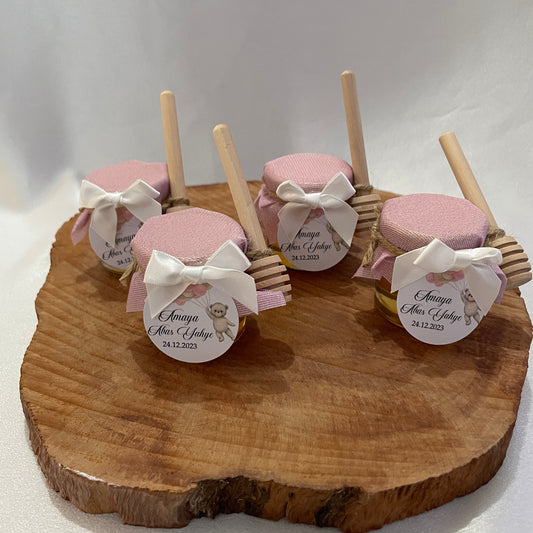 gepersonaliseerde honing potjes - geschenk voor bruiloften - honing potje met kaartje - nikah hatirasi bal kavanoz - dugun hediyeleri