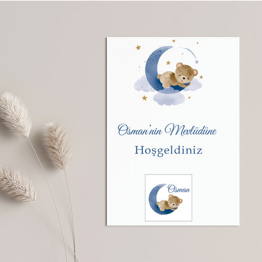gepersonaliseerde tafel kaart - geschenk voor bruiloften - nikah hatirasi - dugun hediyeleri - babyshower bedankjes - mevlid kart - bebek mevludu - mevlid davetiye