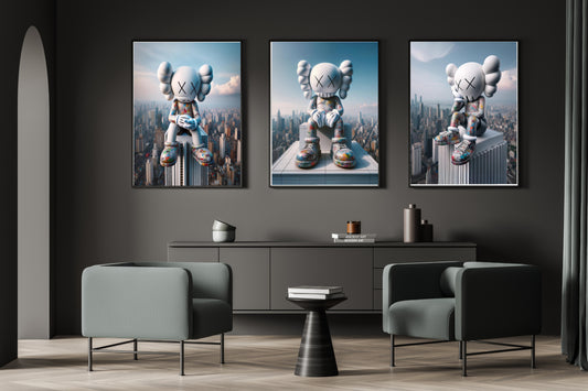 Kaws wallart - streetart - Kaws wallpaper - Graffiti design - streetart poster - canvas cool poster