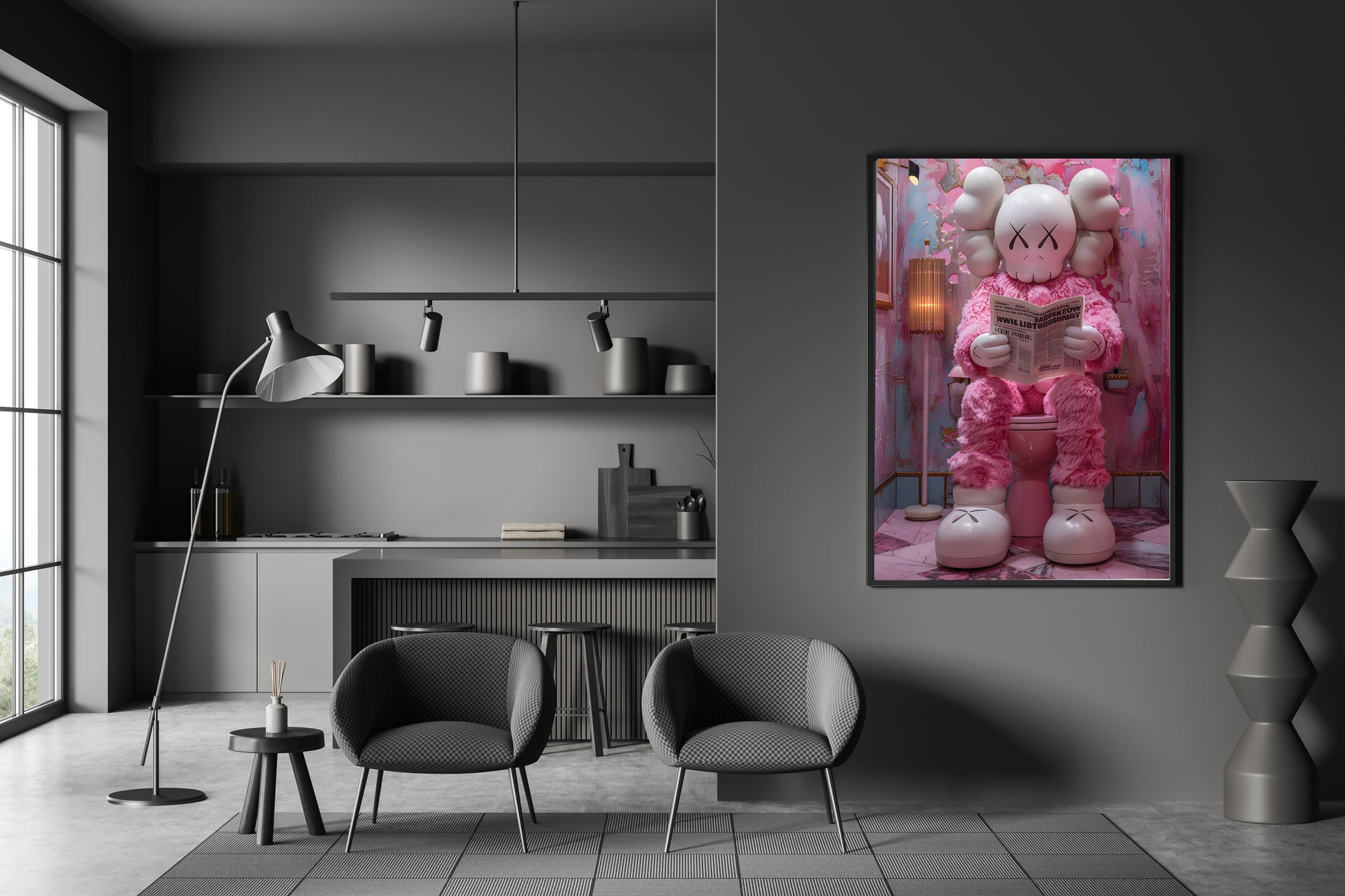 Kaws wallart - streetart - Kaws wallpaper - Graffiti design - streetart poster - canvas cool poster