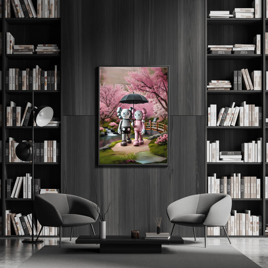 Kaws wallart - streetart - Kaws wallpaper - Graffiti design - kaws rain love 
