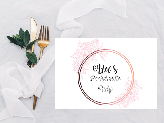 placemate set met eigen tekst - chocolade met servet - verjaardag vrijgezellenfeest decoratie - bachelorette party