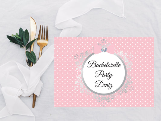 placemate set met eigen tekst - chocolade met servet - verjaardag vrijgezellenfeest decoratie - bachelorette party