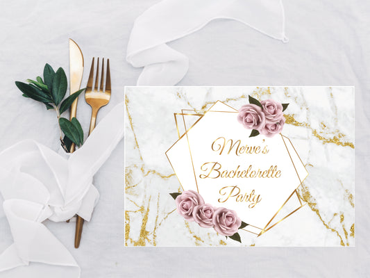 placemate set met eigen tekst - chocolade met servet - verjaardag vrijgezellenfeest decoratie - bachelorette party
