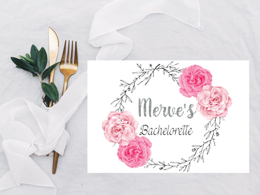 placemate set met eigen tekst - chocolade met servet - verjaardag vrijgezellenfeest decoratie - bachelorette party