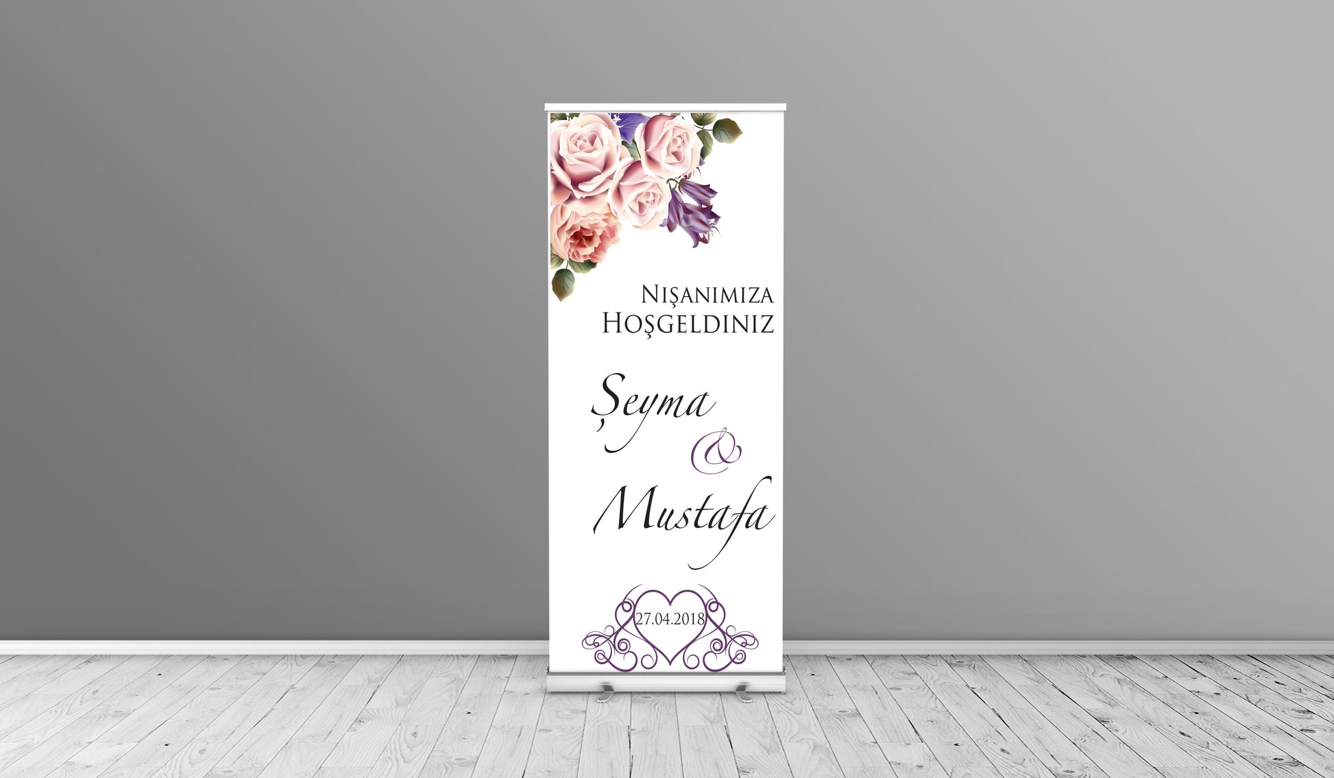 Rollup banner voor elke gelegenheid - roll up wedding -verloving - verjaardag - evenement - gepersonaliseerde rollup