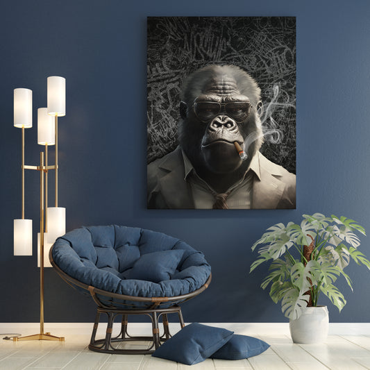 Gorilla wallart - streetart - Monkey wallpaper - Graffiti design