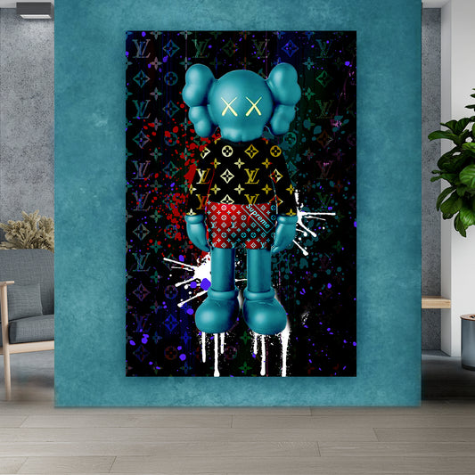 Kaws wallart - streetart - Kaws lv wallpaper - Graffiti design - supreme poster