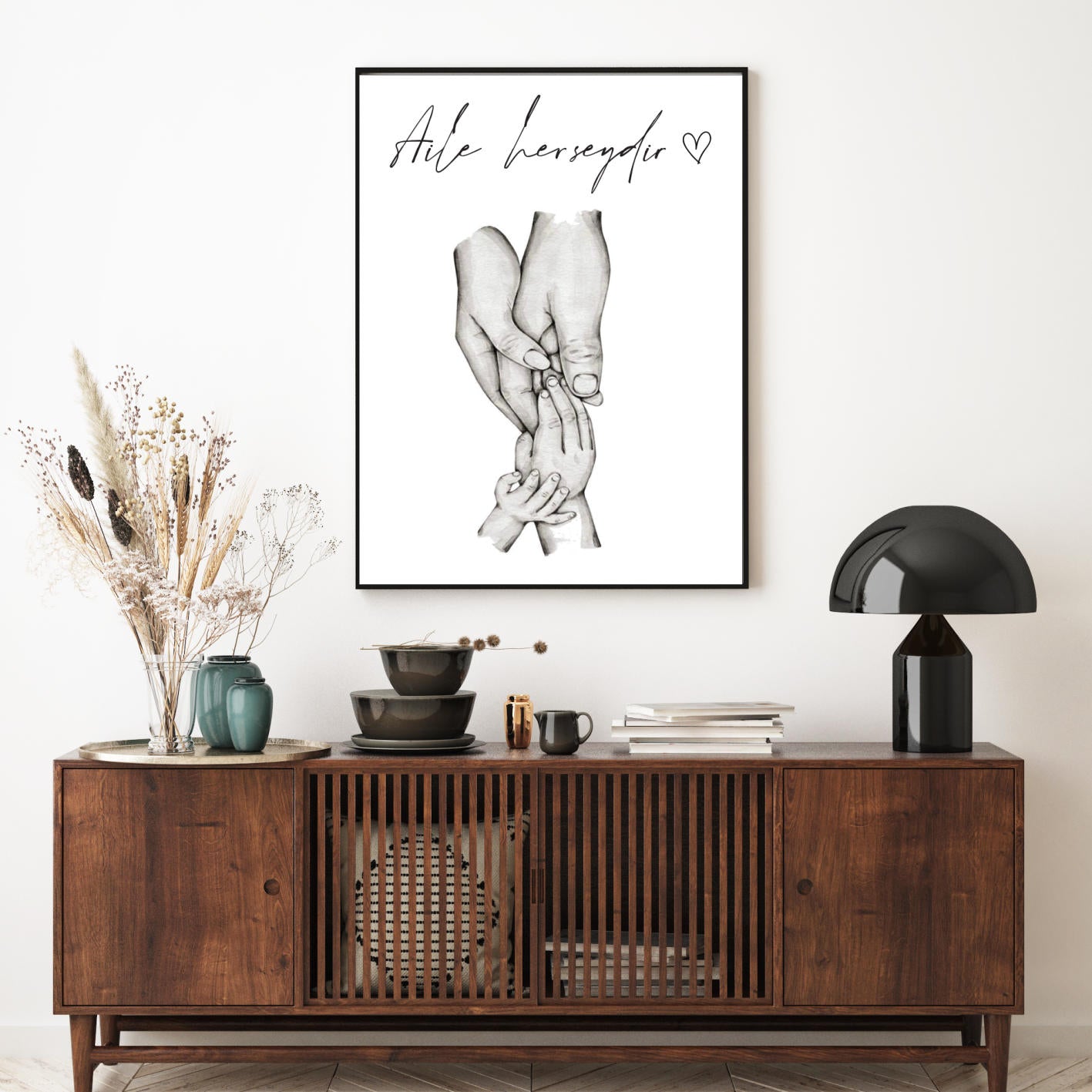 Gepersonaliseerde poster met handjes - new born cadeau - familie poster - kraam cadeau - ouders met kinder handjes - baby habdjes met hun ouders - new born cadeau - pasgeboren baby kado - familie met baby handjes -