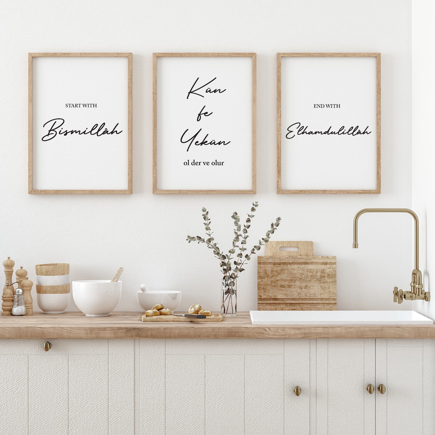 islamitische posters set van 3 - allah - muhammed -ayat el kursu - woondecoratie - islam wall art - islamic art - islamitische kunst - duvar poster - muslim art - gepersonaliseerde posters- islam Calligraphy